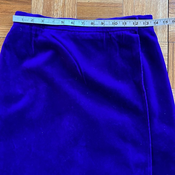 Vintage Yves Saint Laurent Royal Purple Velvet Wrap Skirt Sz 40 EUC - Picture 6 of 10